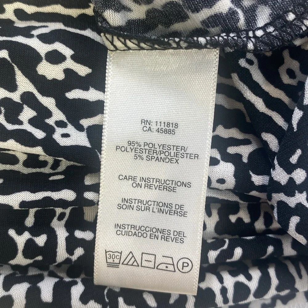 Michael Kors Women’s‎ Black White Printed Smocked Dress Size Medium